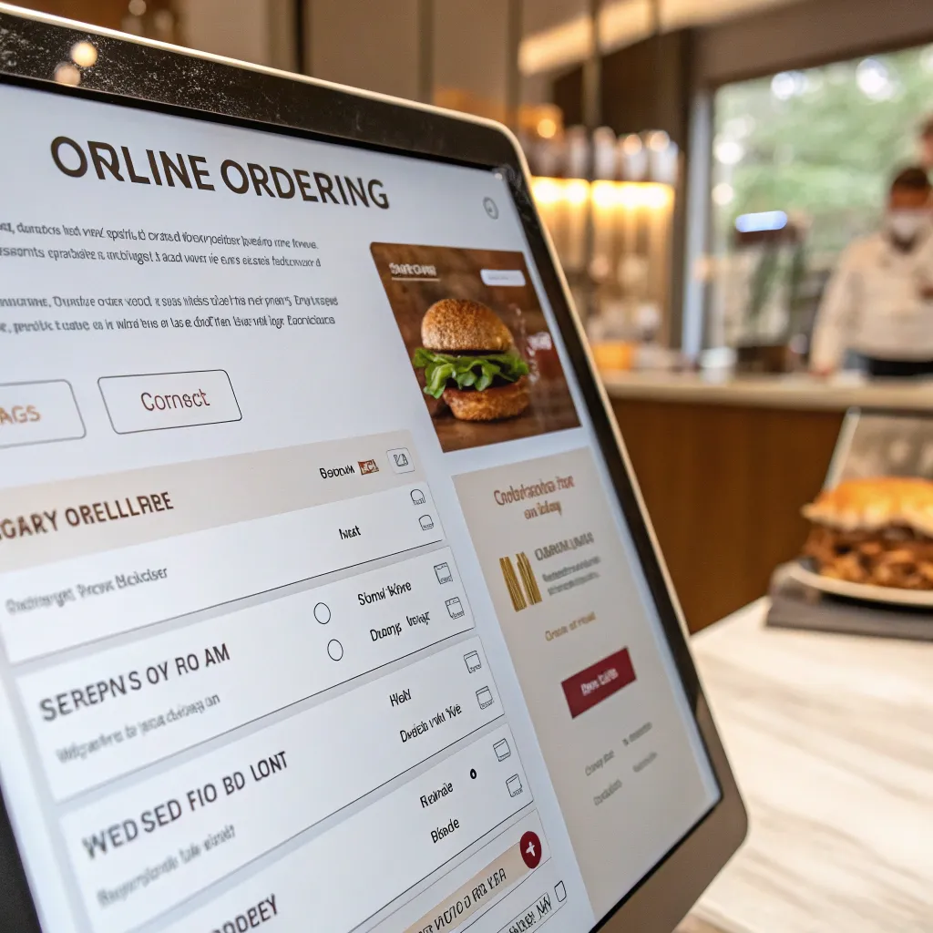 Screenshot of the online ordering process